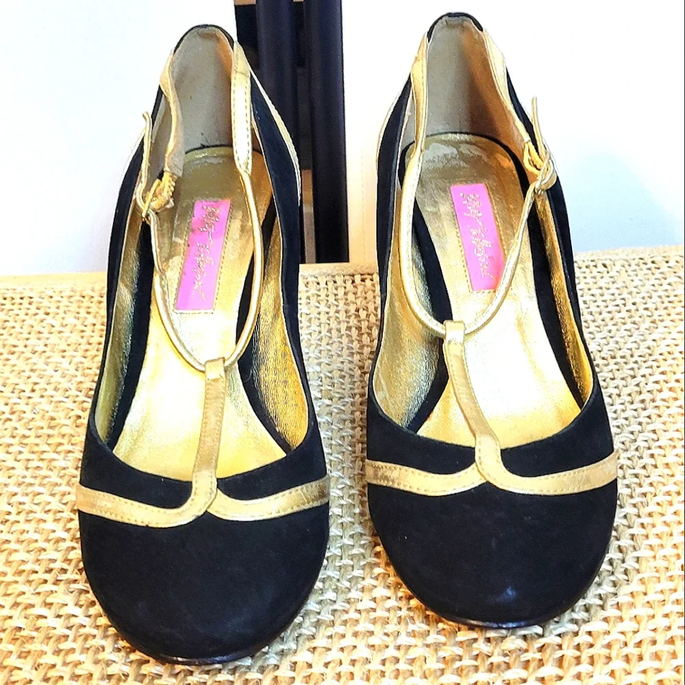 BETSEY JOHNSON Cross Strap SHORT HEEL Stiletto MARY JANE DANCE PUMPS 🩰BEAUTIFUL - Picture 4 of 16